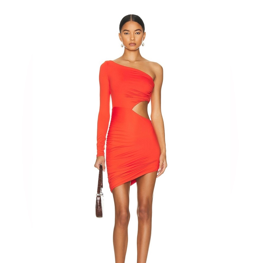 sexy lycra dress reaches above the knee